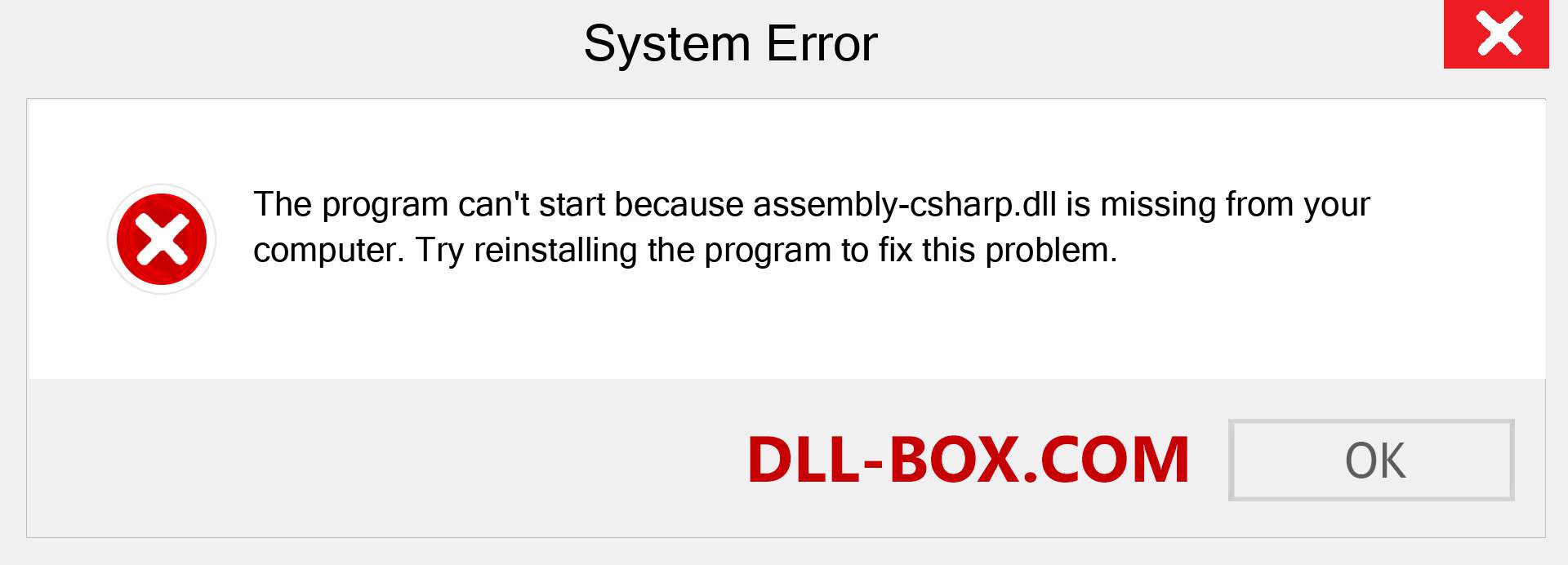  assembly-csharp.dll file is missing?. Download for Windows 7, 8, 10 - Fix  assembly-csharp dll Missing Error on Windows, photos, images
