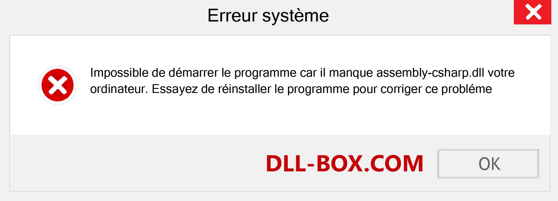 Le fichier assembly-csharp.dll est manquant ?. Télécharger pour Windows 7, 8, 10 - Correction de l'erreur manquante assembly-csharp dll sur Windows, photos, images